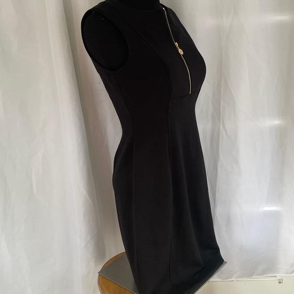 Calvin Klein Classic Black Dress with Gold Zipper Size 4 - Picture 6 of 10